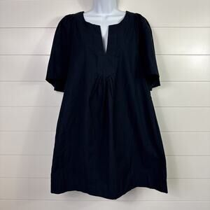 Tuckernuck Pomander Place Finley Flutter Sleeve Swing Dress Navy Blue sz L